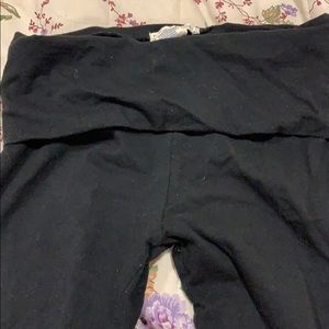 Black fold over yoga pants